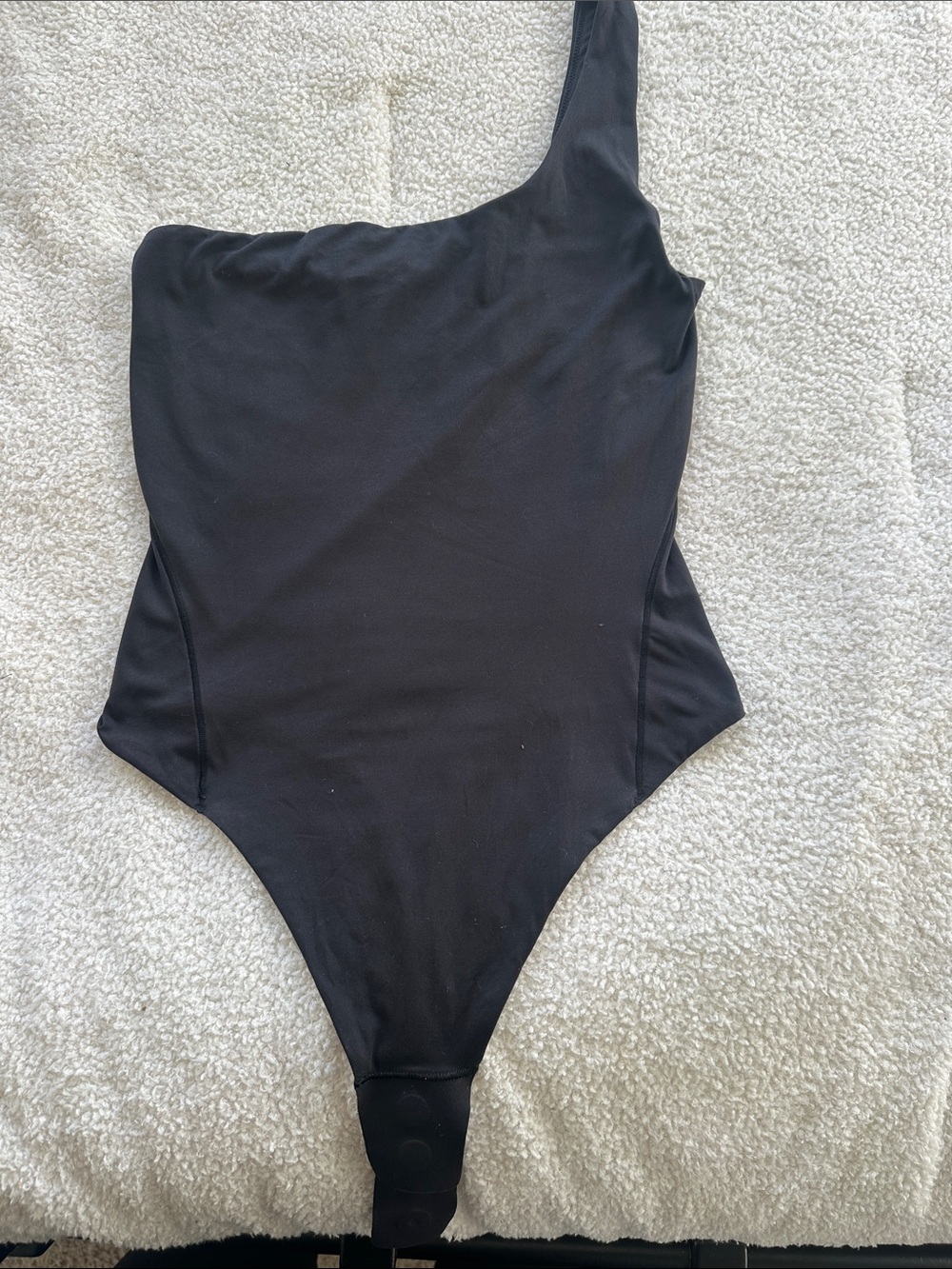 One-Shoulder Black Bodysuit